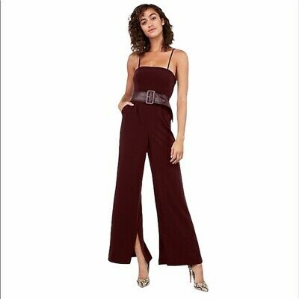 Negin Mirsalehi Belted Wide Leg Jumpsuit